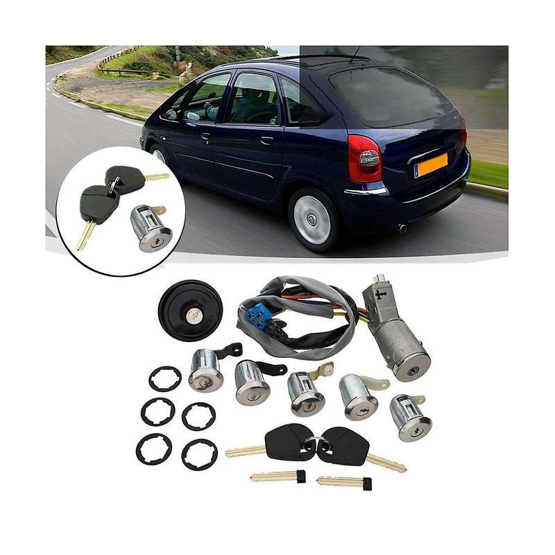Ignition Door Lock Key Fuel Tank Cap Door Lock Barrels Set for Partner Berlingo 4162.cf 4162cf