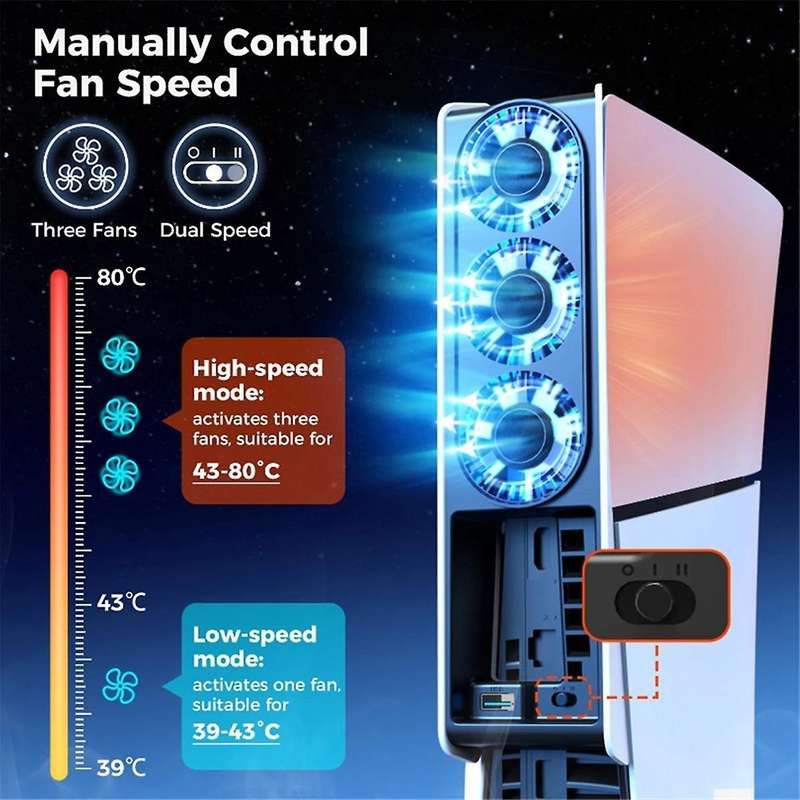 IINE Host Temperature-Controlled Cooling Fan for Slim Intelligent Cooling Fan with Light L960