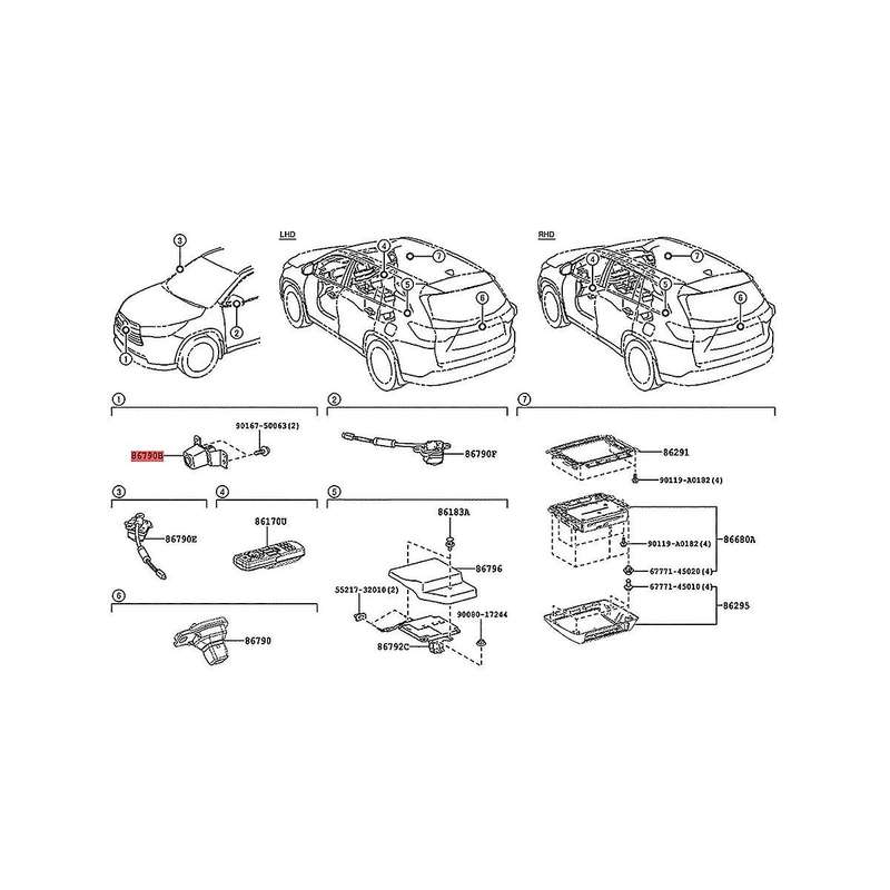 Image Camera Assembly Surround View Camera 86790-0E081 for 2013-2019 Car Park Assist Camera