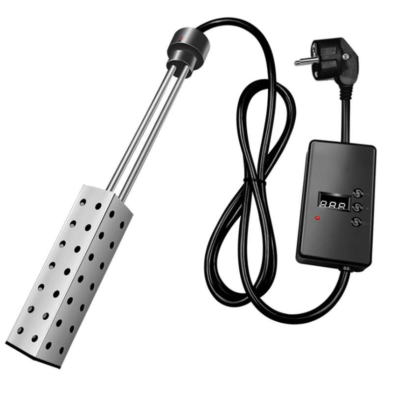 Immersion Water Heater 2500w Electric Bucket Heater with Timer Shut Off Hot Tub Heater Winter Eu Pl