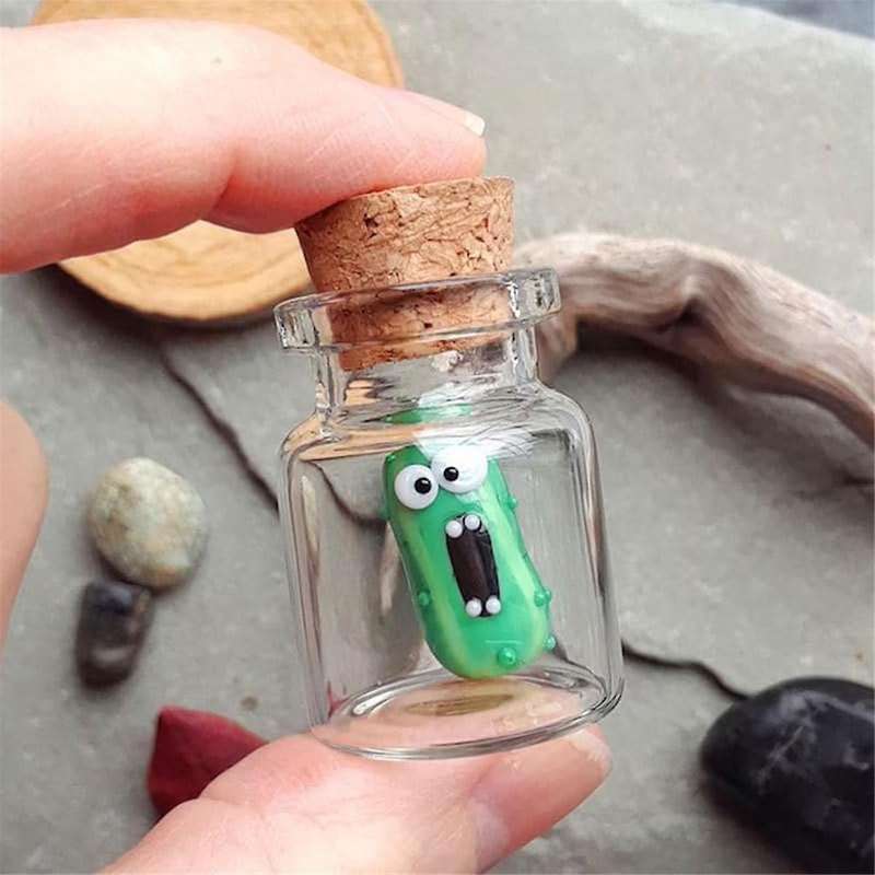 in Miniature Glass Jars, Handcrafted Sculptural Jars of for Pickle Lovers