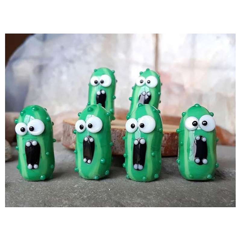 in Miniature Glass Jars, Handcrafted Sculptural Jars of for Pickle Lovers