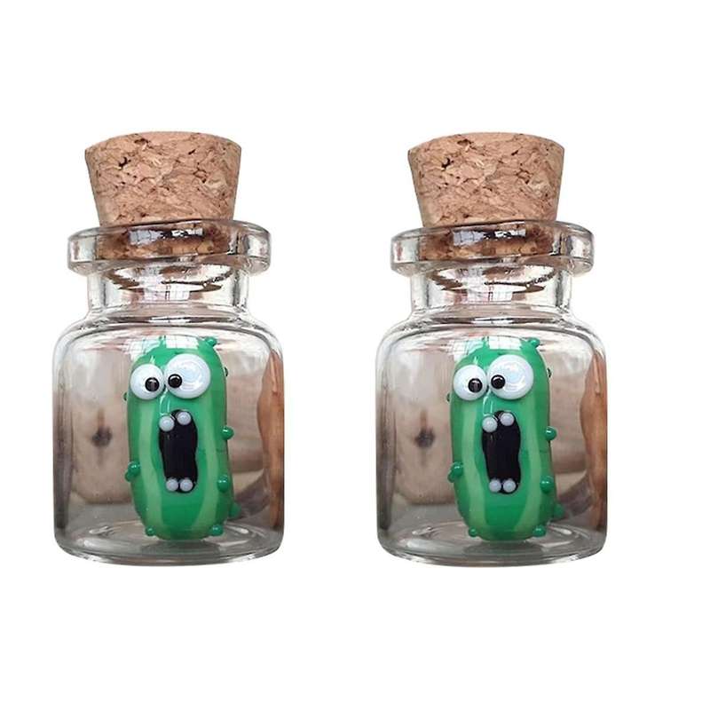 in Miniature Glass Jars, Handcrafted Sculptural Jars of for Pickle Lovers