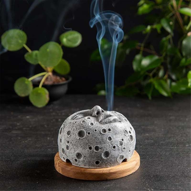 Incense Burner Moon Face, Incense Burner Decoration Moon Incense Holder for Home Decor Incense