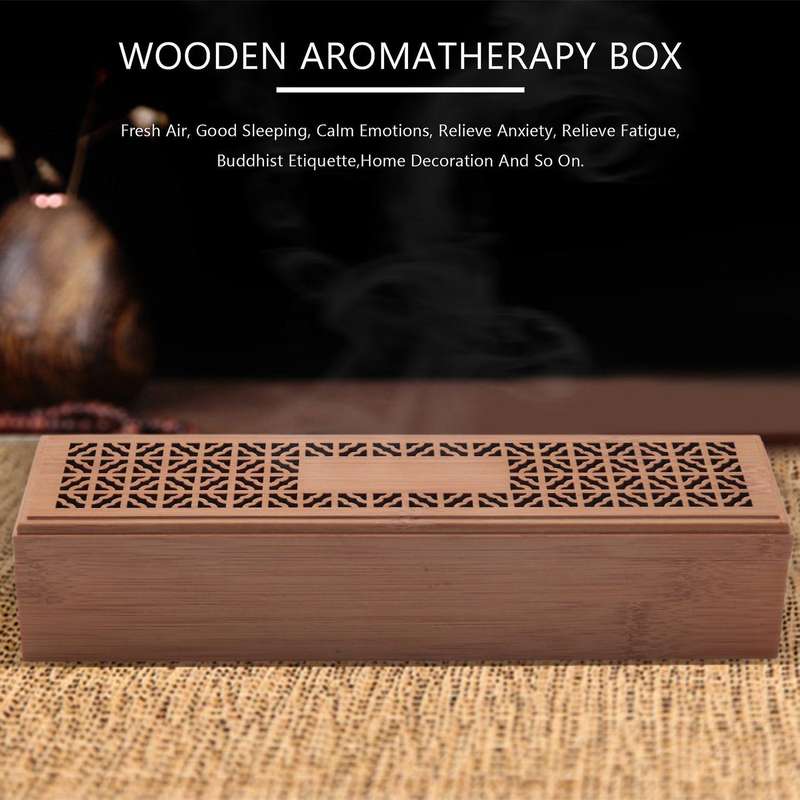 Incense Burner Incense Stick Holder with Drawer Joss-Stick Box Hollow Aromatherapy Lying Censer for