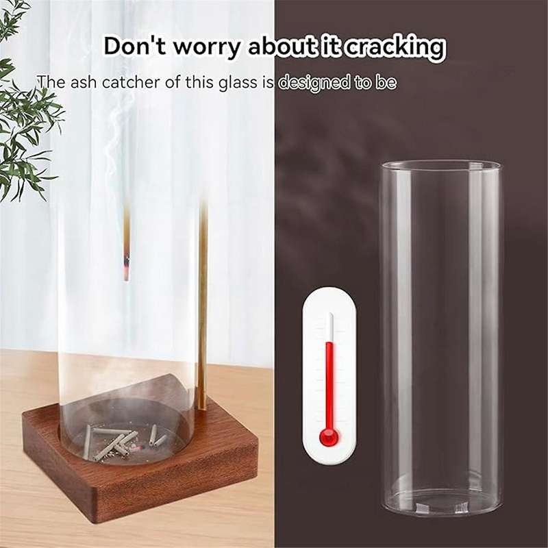 Incense Holder for Sticks, Insence-Stick Holder Ash Catcher with Removable Glass [Anti-Ash Flying],I