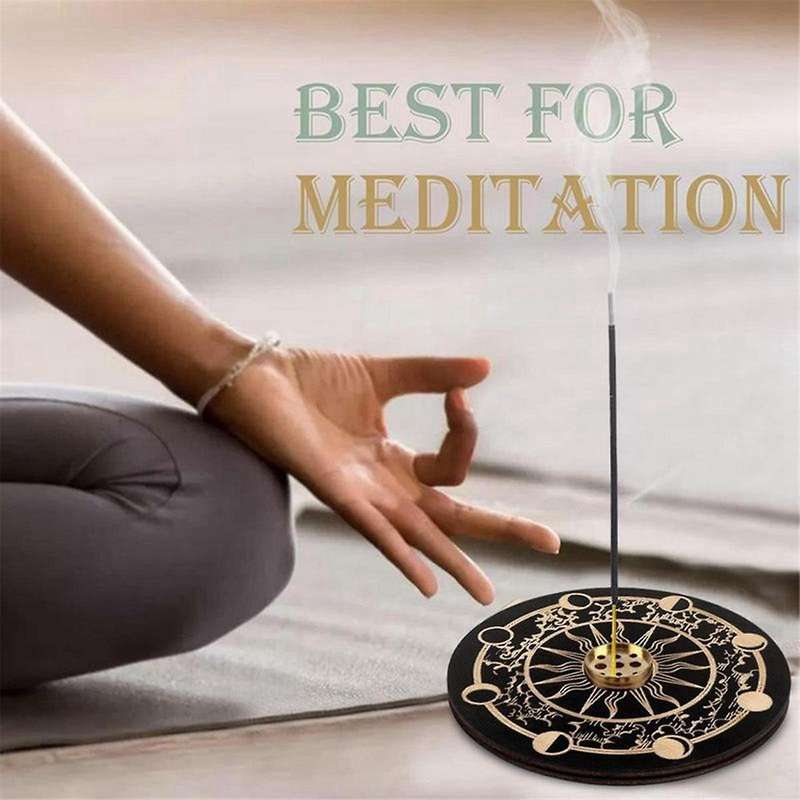 Incense Holder for Sticks Wood Incense Tray Holder with 9 Hole for Yoga Meditation and Home Decorati