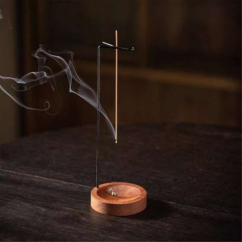 Incense Stick Holder Exquisite Decorative Wooden Incense Burner Ornament with Base Living Room Suppl