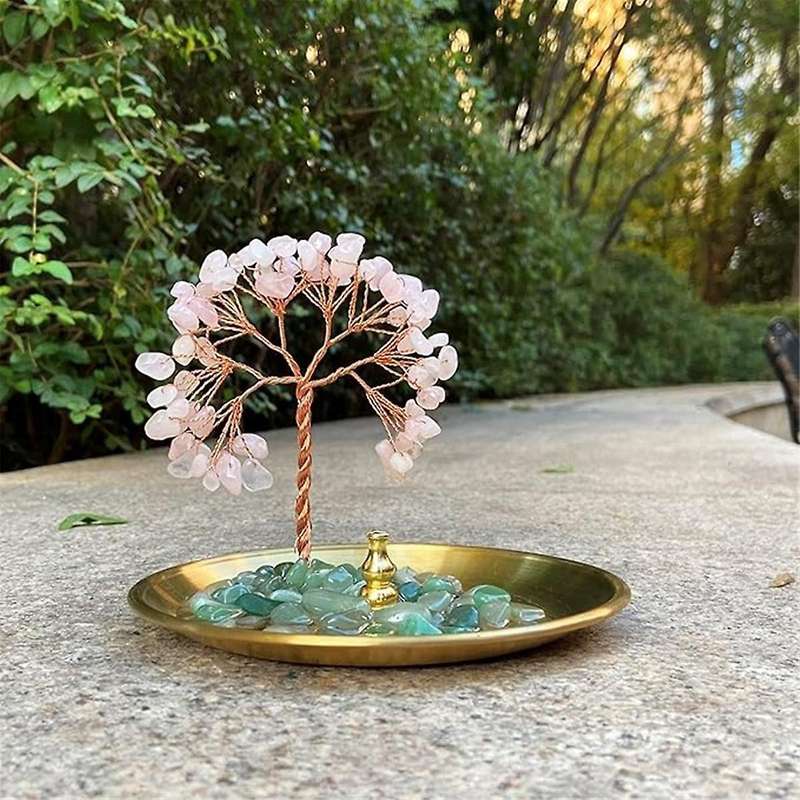 Incense Holder for Sticks, Healing Crystal Stone Money Tree Incense Burner, Ash Catcher for Yoga and