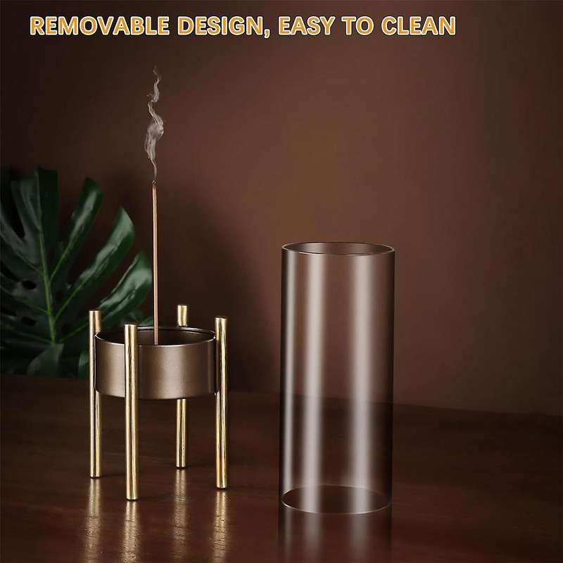 Incense Holder for Sticks,Incense Burner with Removable Glass Ash Catcher, Incense-Stick Holder with