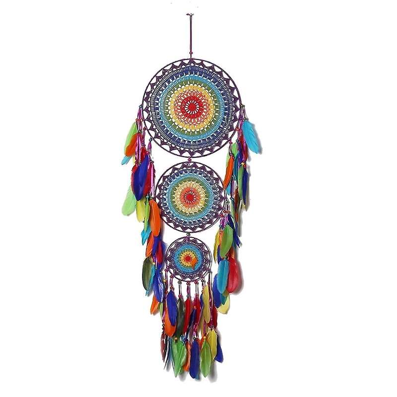 Indian Style Three-ring Dream Catcher Home Decoration Pendant Dream Trap Festive Decoration Pendant