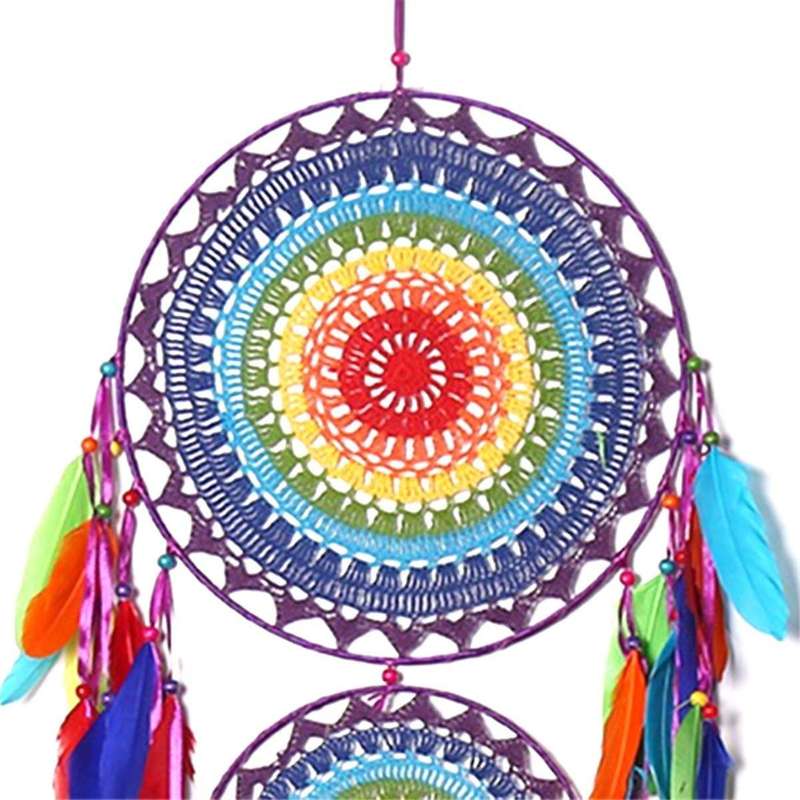Indian Style Three-ring Dream Catcher Home Decoration Pendant Dream Trap Festive Decoration Pendant