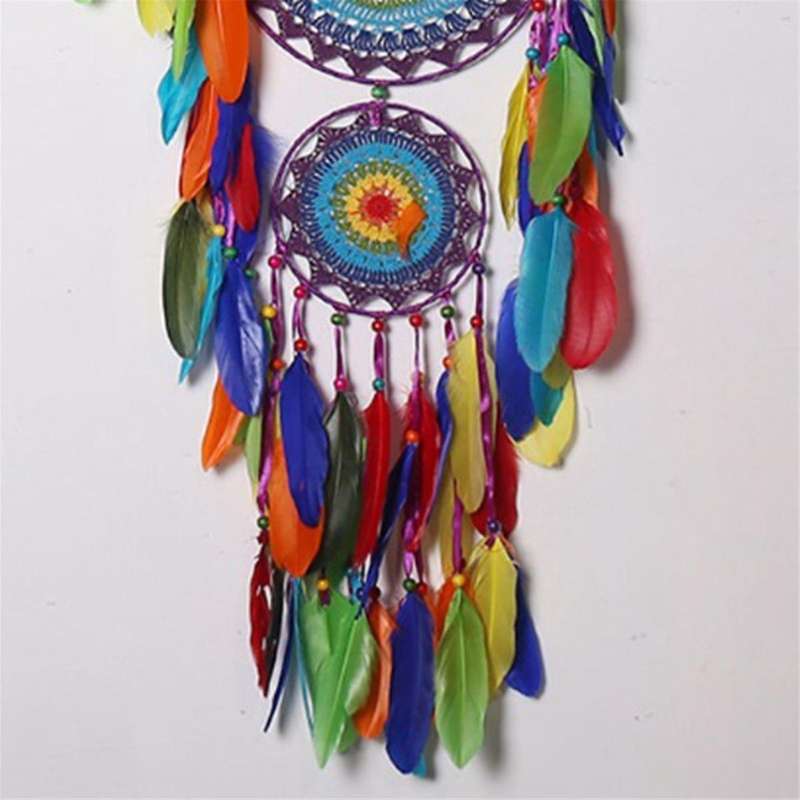 Indian Style Three-ring Dream Catcher Home Decoration Pendant Dream Trap Festive Decoration Pendant