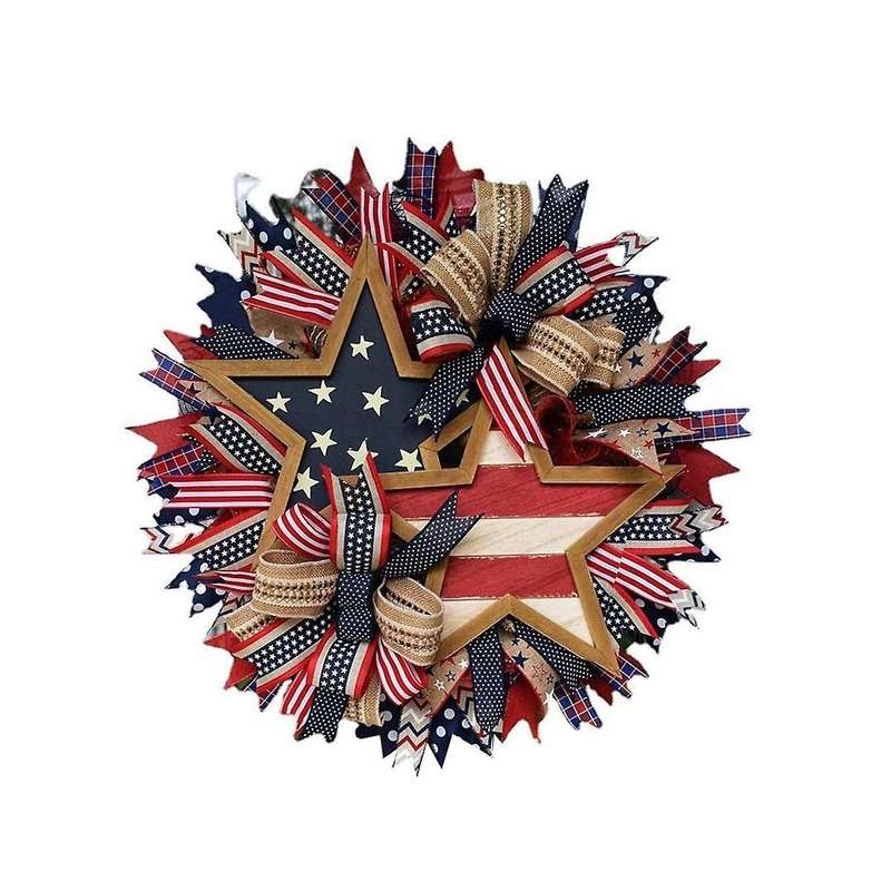 Independence Day Wreath Hanging Ornaments In Front Of Flag Holiday Props Dress Up Daily Necessities