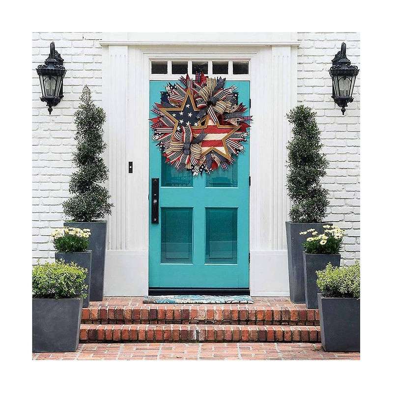 Independence Day Wreath Hanging Ornaments In Front Of Flag Holiday Props Dress Up Daily Necessities