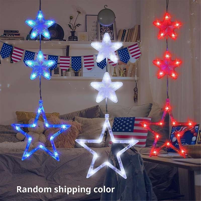 Independence Day LED Star String Lights American Indoor and Outdoor Scene Room Decoration Lights