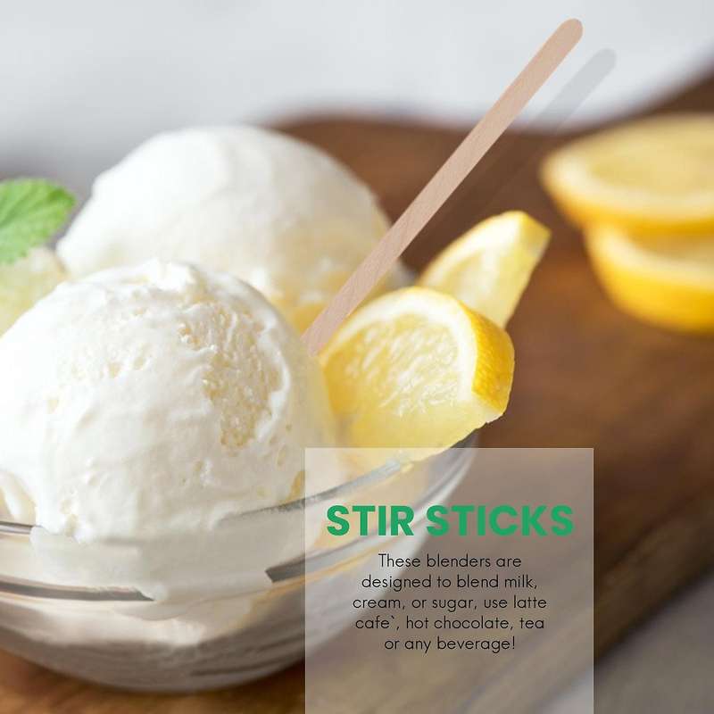 Individually Wrapped Wood Coffee Stir Sticks 7.5inch- 500 Pack Round End, Friendly Stirrers for Dri