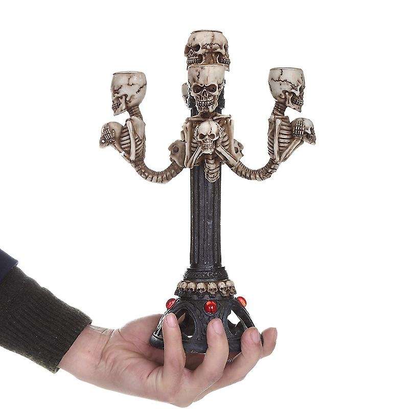 Indoor Halloween Decoration Resin Skull Candle Holder Home Office Bar Decoration Halloween Haunted H