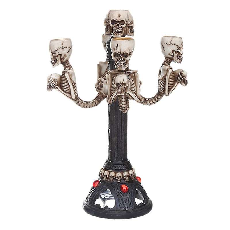 Indoor Halloween Decoration Resin Skull Candle Holder Home Office Bar Decoration Halloween Haunted H