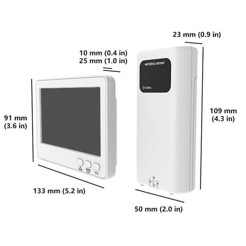 Indoor Outdoor Thermometer and Hygrometer Wireless Weather Stations with 328ft/100m Range, Temperatu