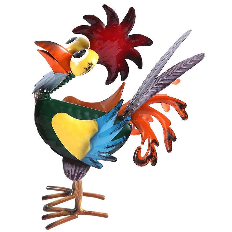 Indoor/outdoor Metal Rooster Yard Statue Decoration, Multicolor Rooster Statue