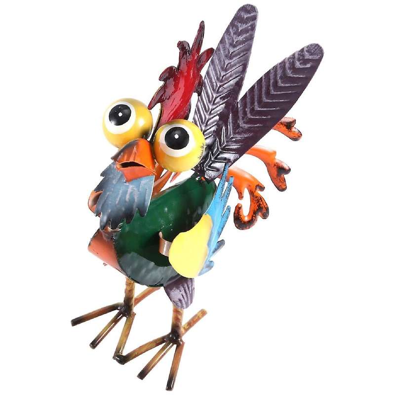 Indoor/outdoor Metal Rooster Yard Statue Decoration, Multicolor Rooster Statue
