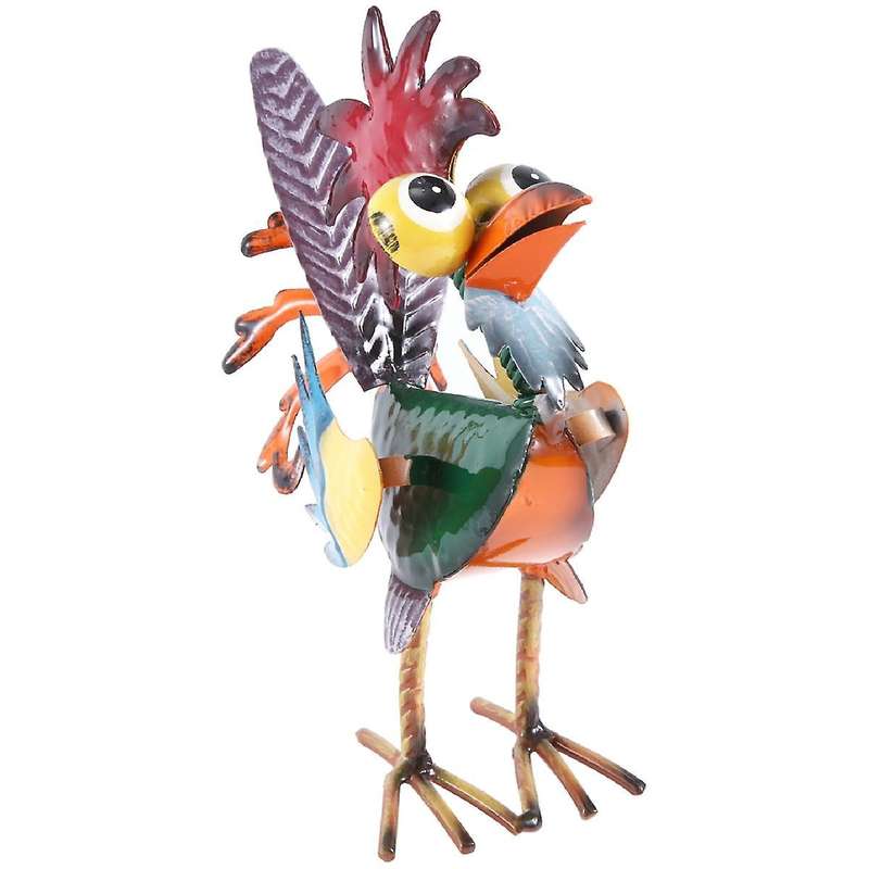 Indoor/outdoor Metal Rooster Yard Statue Decoration, Multicolor Rooster Statue