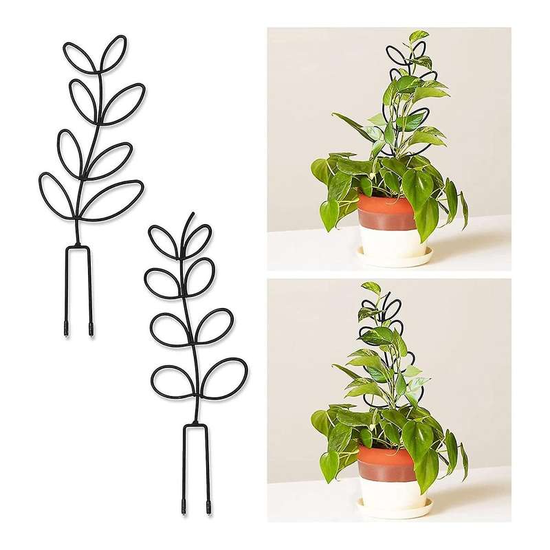 Indoor Plant Trellis Leaf Shape Garden Trellis for Climbing Plant Metal Wire Stake for Potted Plant