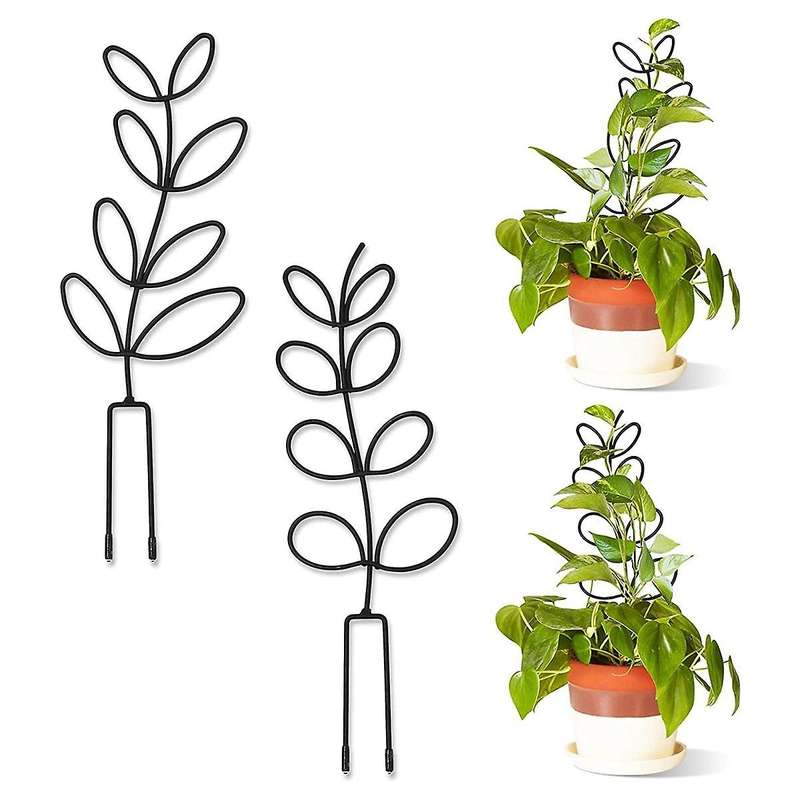 Indoor Plant Trellis Leaf Shape Garden Trellis for Climbing Plant Metal Wire Stake for Potted Plant