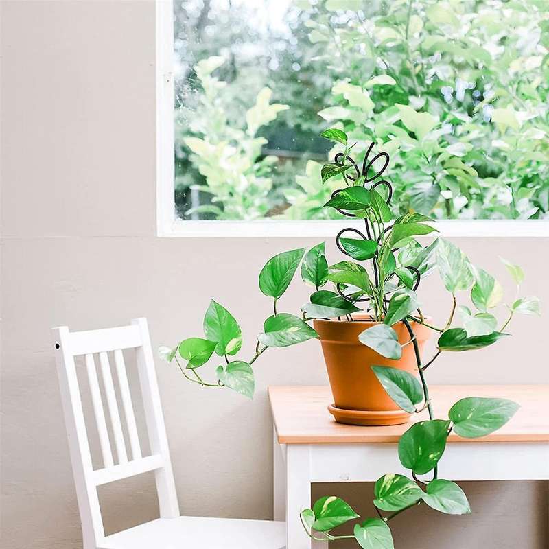 Indoor Plant Trellis Leaf Shape Garden Trellis for Climbing Plant Metal Wire Stake for Potted Plant