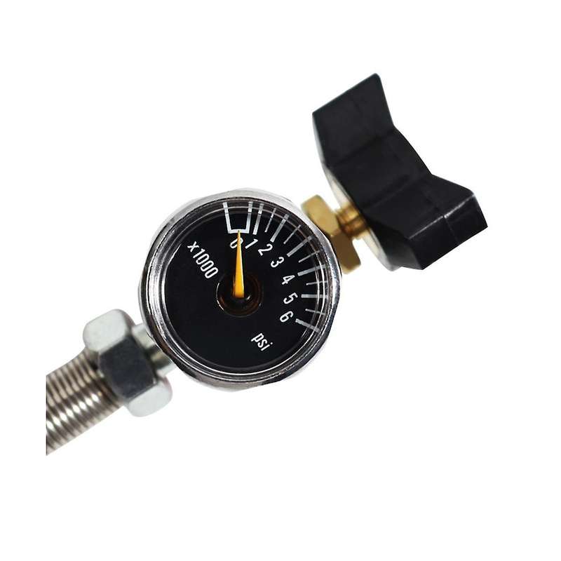 Inflatable Adapter Connector G5/8 Filling Adapter with Gauge 6000Psi for Carbon Dioxide and Oxygen