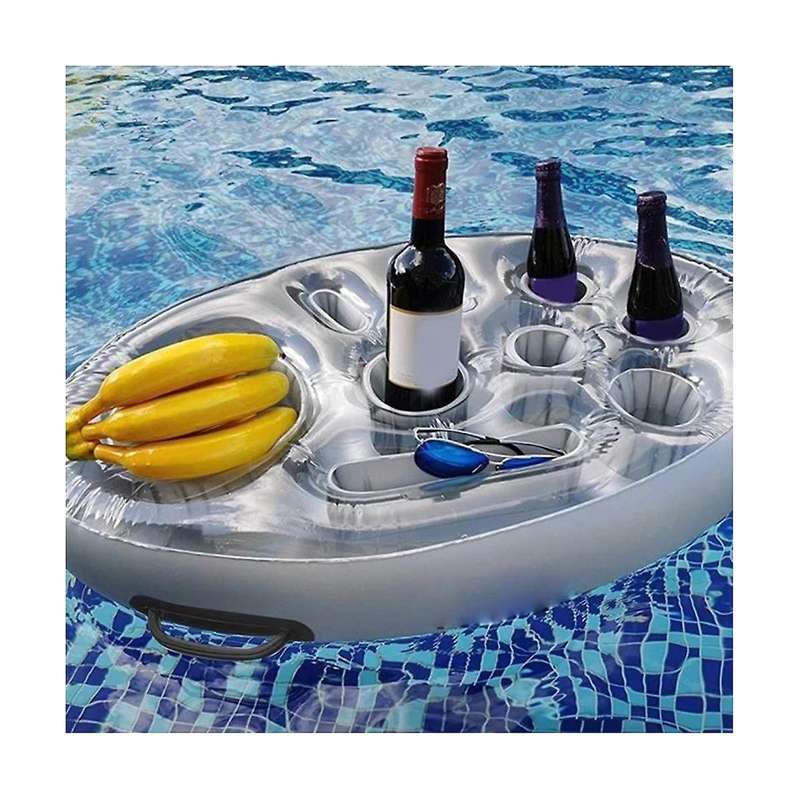Inflatable Floating Row Swimming Pool Float Food Beer Tray Pool Air Mattress Water Food Drink Holde