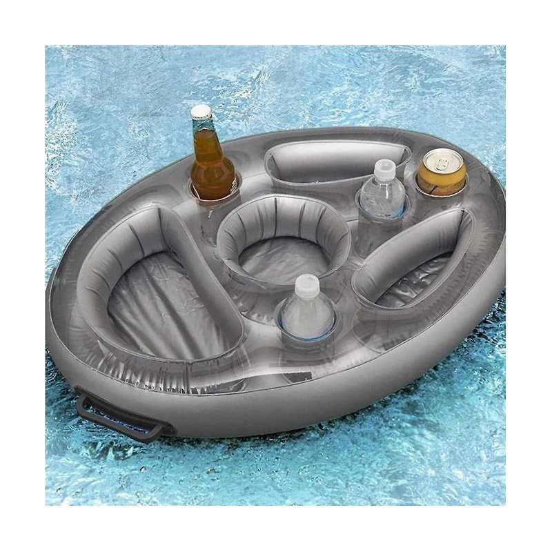 Inflatable Floating Row Swimming Pool Float Food Beer Tray Pool Air Mattress Water Food Drink Holde