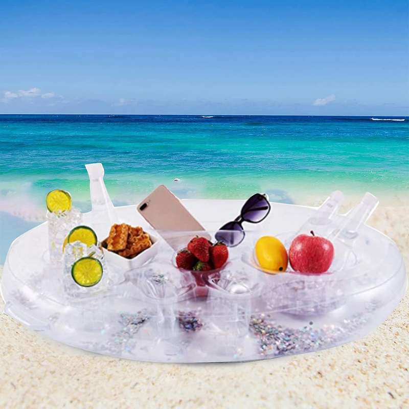 Inflatable Floating Drink Holder Premium Floating Drink Holder for Pool, Cooler Table Bar Tray