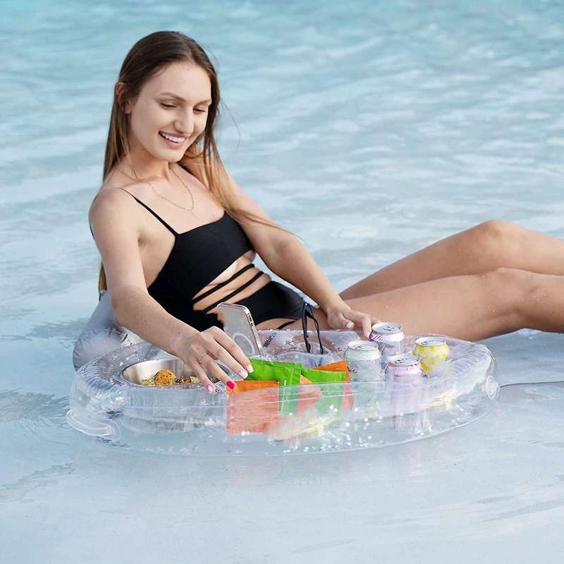 Inflatable Floating Drink Holder Premium Floating Drink Holder for Pool, Cooler Table Bar Tray