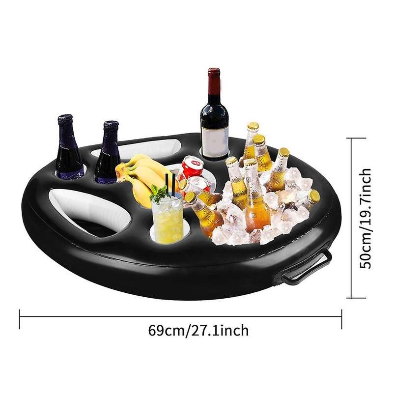 Inflatable Floating Drink Holder Float Beer Drinking Cooler Bar Tray Large Capacity Drink Float For