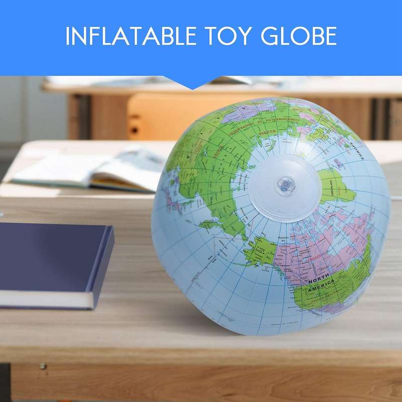 Inflatable Toy Globe Tellurion Training Geography Map Balloon Water Ball 40 Cm