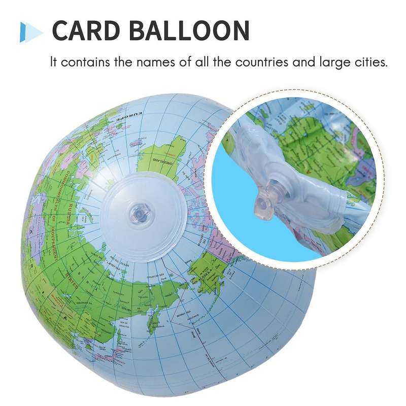 Inflatable Toy Globe Tellurion Training Geography Map Balloon Water Ball 40 Cm