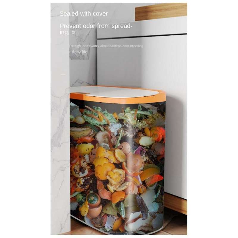 Infrared Inductive Space Trash Can Household Lidded Trash Can Living Room Kitchen Office Battery Sma