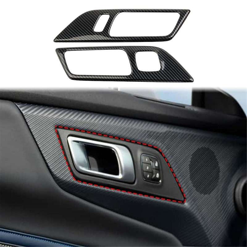 Inner Door Handle Panel Cover Trim for 2024 Accessories Carbon Fiber ,with Memory Seat Button