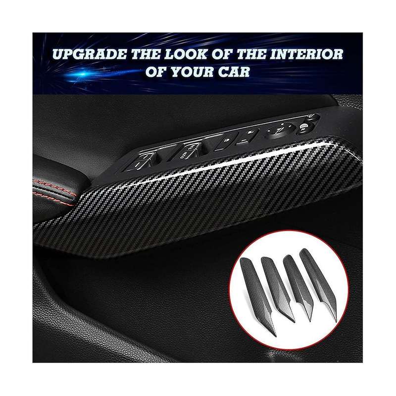 Inner Door Handle Window Switch Side Panel Cover for 11th Gen 2022 2023 Accessories - Abs Carbon Fi