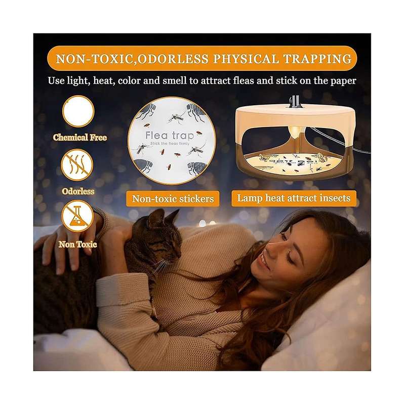 Insect Trap,sticky Bulb Bedbug Trap with Sticky Discs Light Bulb Electric Indoor Lamp Catcher for Fl