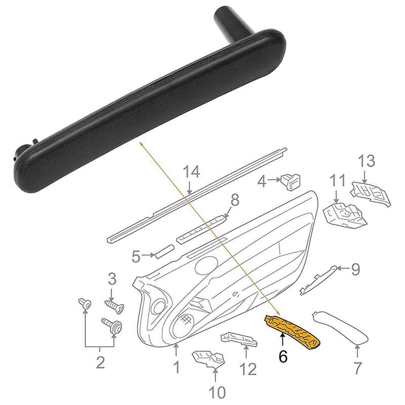 Inside Inner Door Pull Handle Right Side Mn162104ha / 7221a070ha for All 2006 - 2012 & Spyder