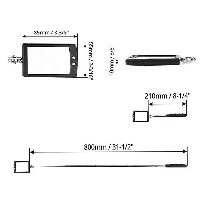 Inspectionmirror Telescoping with Light Mirrorpractical Addition to Car Repair,Inspection Tool for C