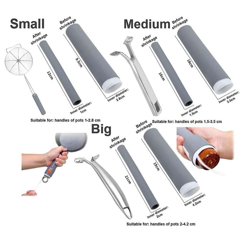 Insulated Silicone Cover for Pot Handle, Upgraded Silicone Hot Handle, Frying Pan Handle Set with A