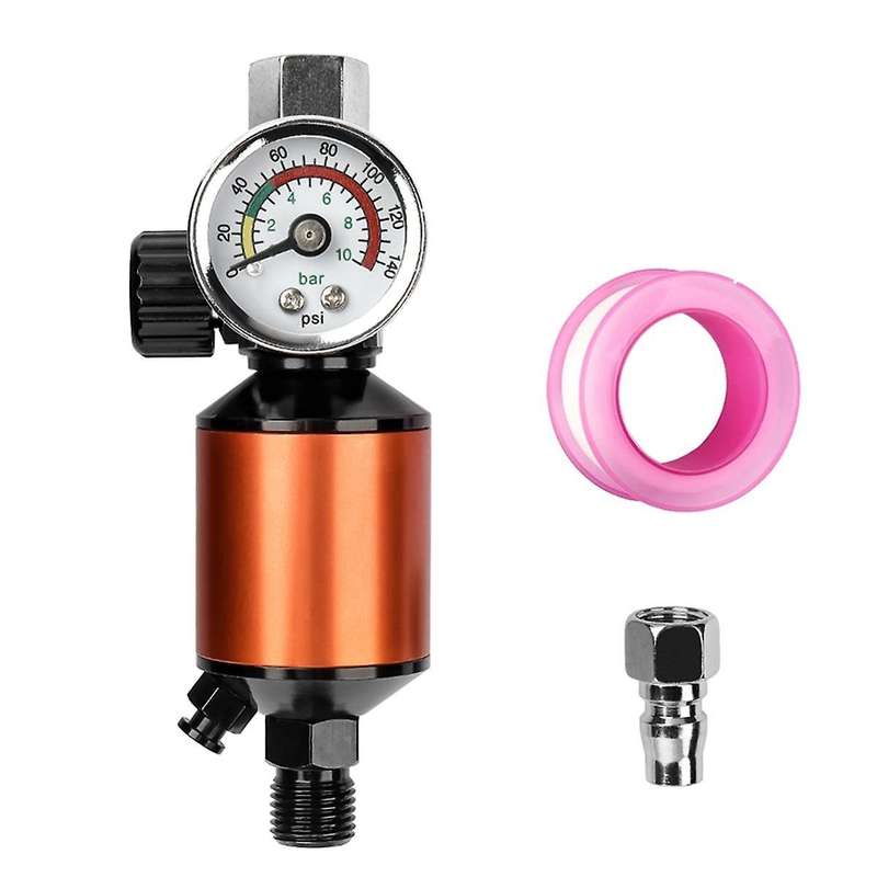 Integral Air Regulator with Air Filter In-Line Heavy Duty Air Pressure Regulator Kit for Spray and P