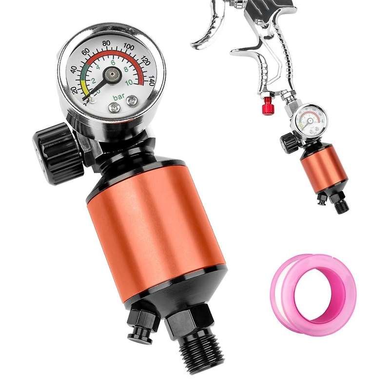 Integral Air Regulator with Air Filter In-Line Heavy Duty Air Pressure Regulator Kit for Spray and P