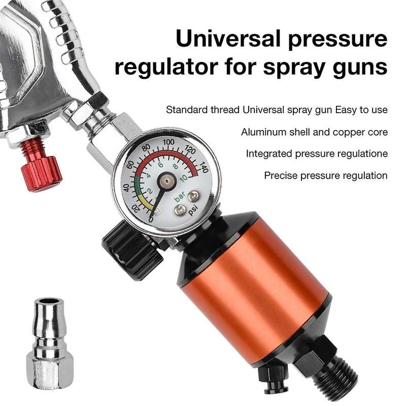 Integral Air Regulator with Air Filter In-Line Heavy Duty Air Pressure Regulator Kit for Spray and P