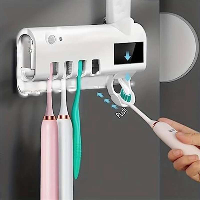 Intelligent Free Punching Toothbrush Set Holder Multifunction Wall Mounted Induction USB Automatic T