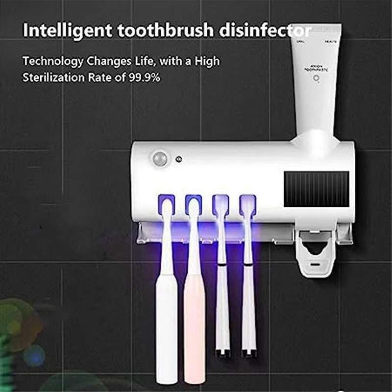 Intelligent Free Punching Toothbrush Set Holder Multifunction Wall Mounted Induction USB Automatic T